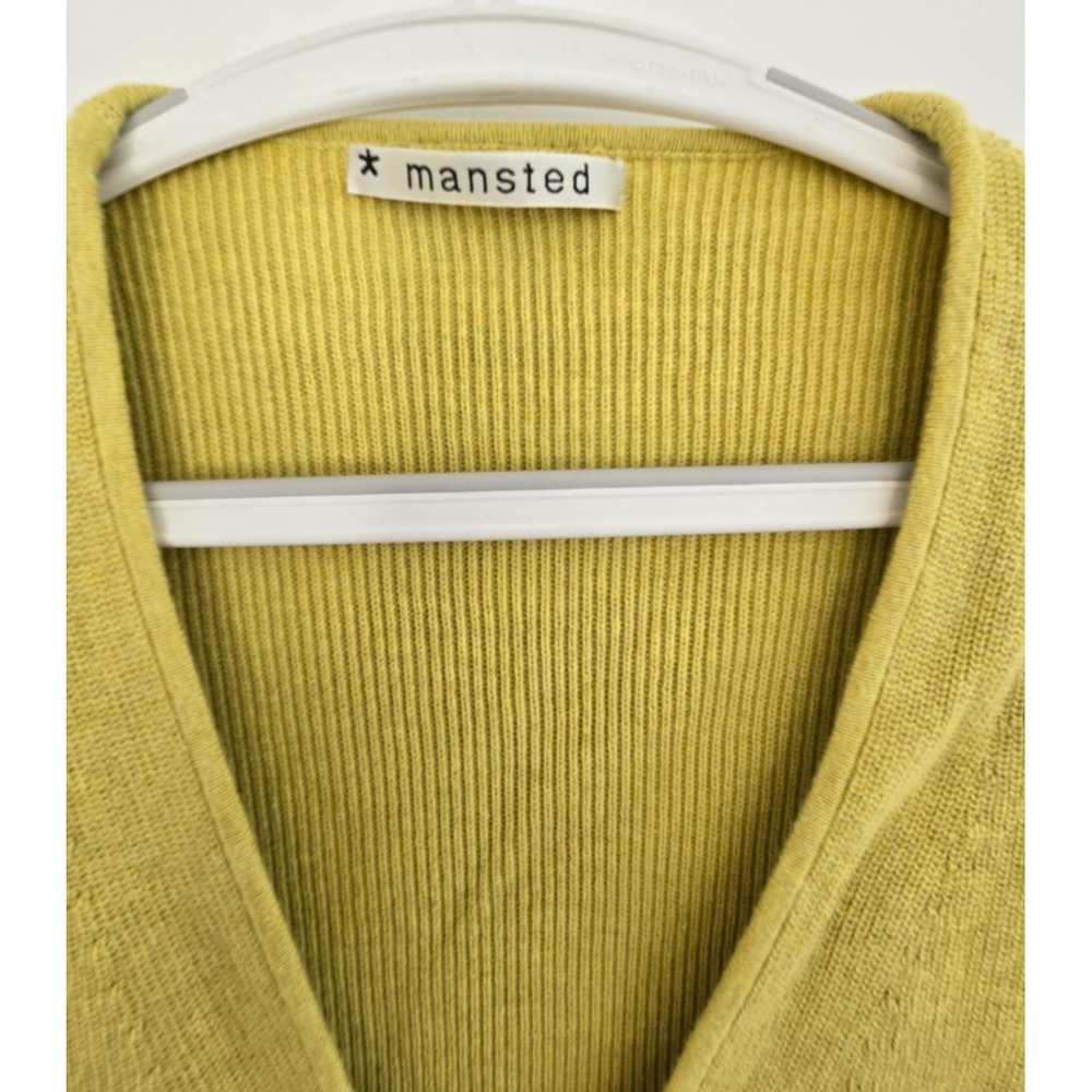 Mansted Sweater Cardigan Knit Button Up Mustard Yellow Old Money Quiet Luxury - Picture 4 of 16